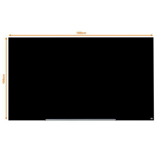 Nobo 1905182 Black Impression Pro Glass Magnetic Whiteboard 1900x1000mm