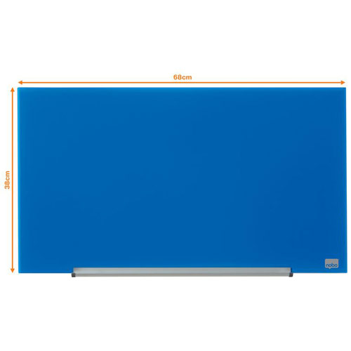 Nobo 1905187 Blue Impression Pro Glass Magnetic Whiteboard 680x380mm