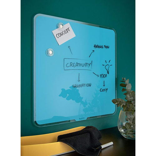 Leitz Cosy Magnetic Glass Whiteboard 45 x 45 cm Calm Blue